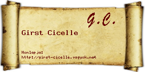 Girst Cicelle névjegykártya